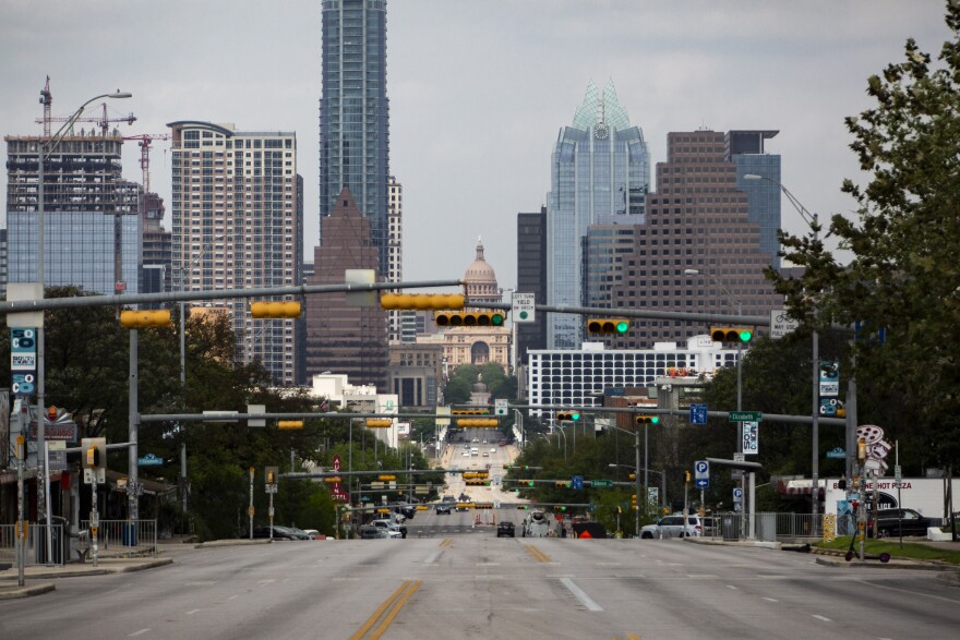 The Austin skyline during the coronavirus pandemic.