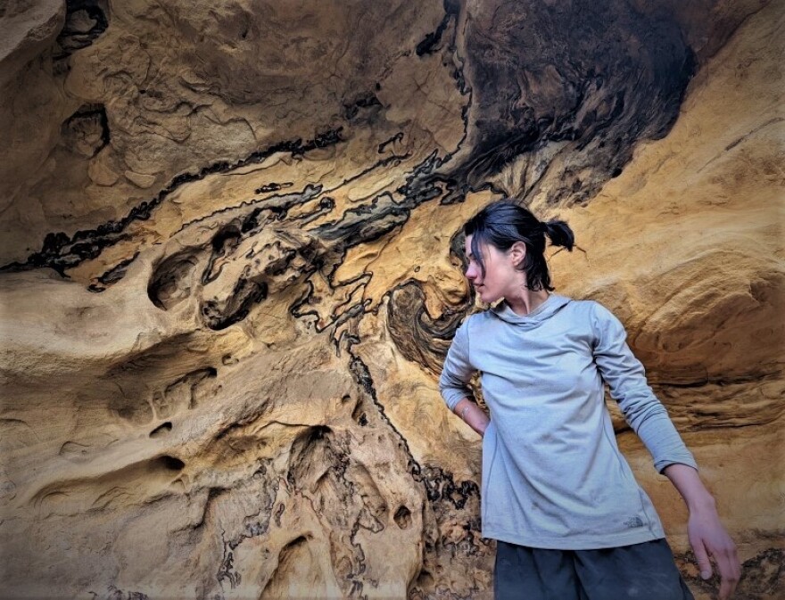 Carbondale-based artist Leah Aegerter in her element. Aegerter recently wrapped up a residency in the Grand Canyon.