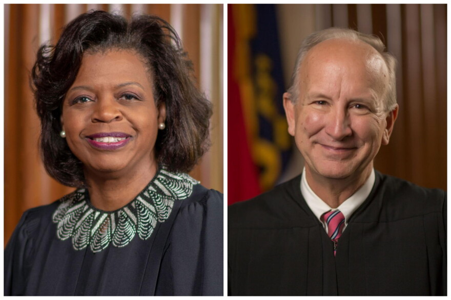 Current Supreme Court Justice Cheri Beasley and challenger Paul Newby