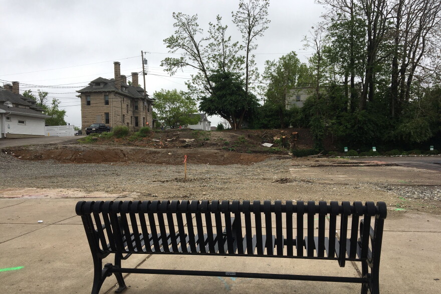 The empty lot which used to house the Player's Pub building in downtown Bloomington.
