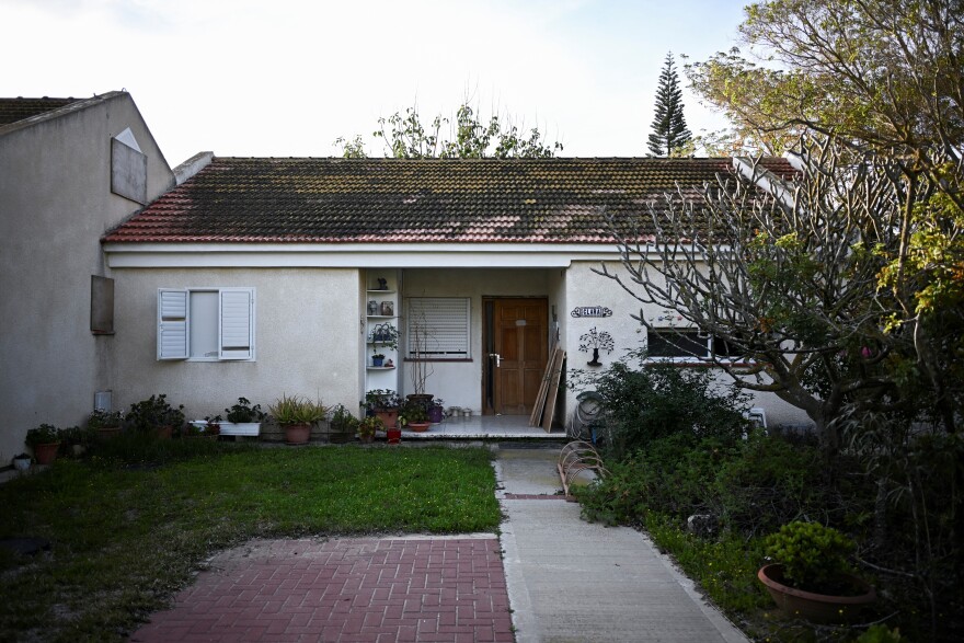 A view of the house from where Israeli hostages Luis Har and Fernando Simon Marman were kidnapped during the Hamas-led attack on Oct. 7, in the Kibbutz Nir Yitzhak, Israel. Marman and Har were freed in a special forces operation in Rafah, Gaza, on Feb. 12, the same day this photo was taken.