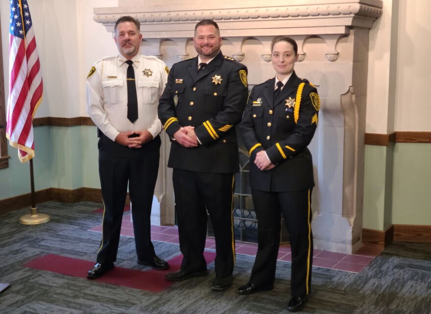 Chief Jeff Hamer with Lt. Troy Shoudel and Sgt. Renata Sturlic (left to right).