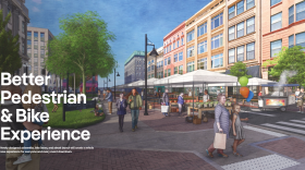 Design concepts for downtown Bloomington, unveiled this week as part of the streetscaping planning process.