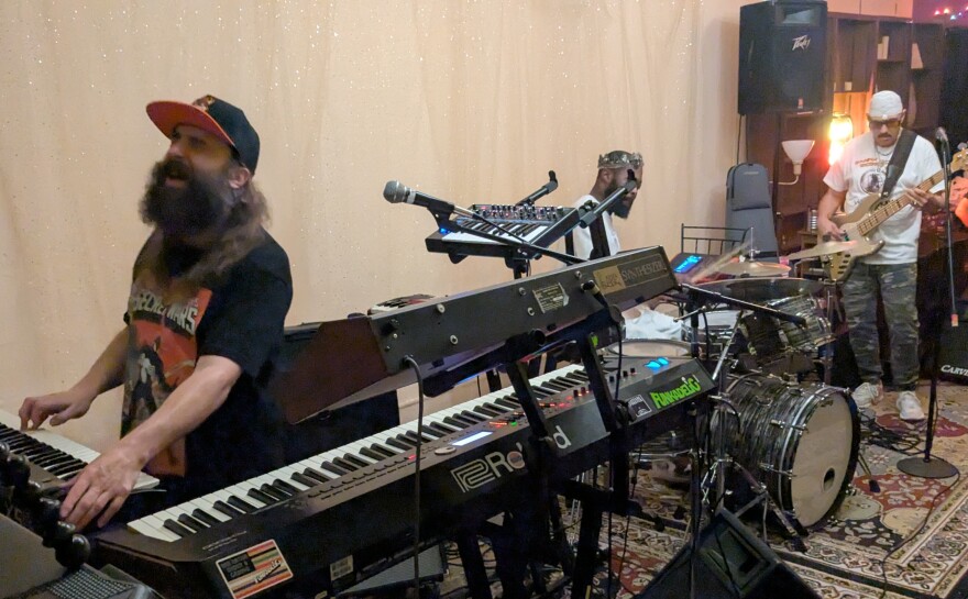 The Secret Army lays down the funk at the Req Room (l. to r.) keyboardist Danny Bedrosian, drummer Benjamin "Benzel" Cowan and bassist Lige Curry.