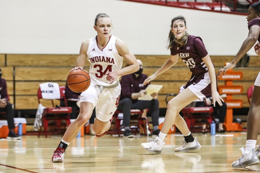 Indiana's Grace Berger has led the team in scoring in their first two NCAA tournament games.
