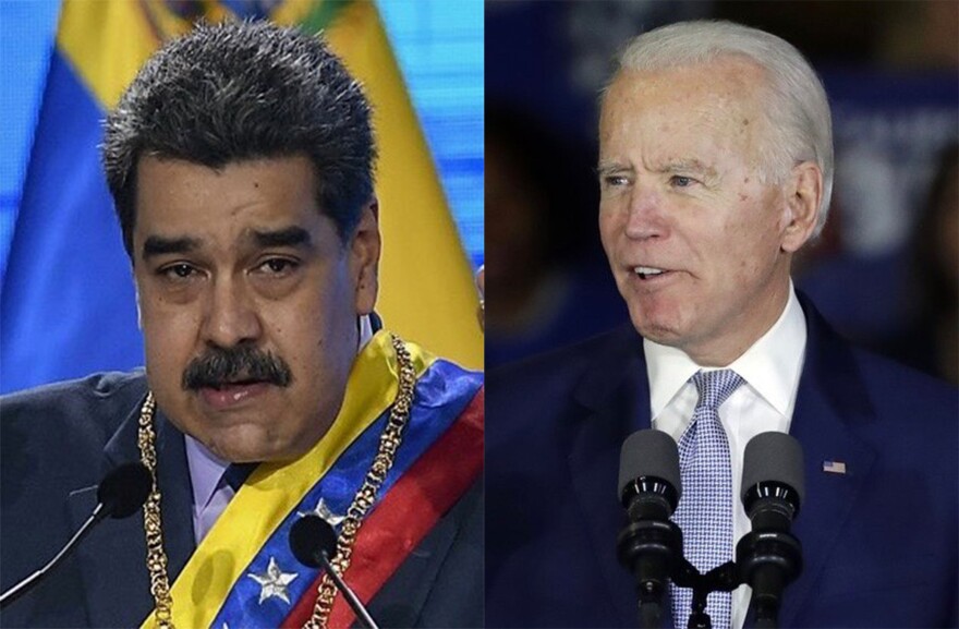 Venezuelan President Nicolas Maduro (left) and U.S. President Joe Biden