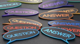 Speech bubbles with the words question and answer. Concept of discussion forum or customer support. 3D illustration