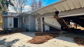 A destroyed home on the corner of 20th St. and 15th Ave. in Rock Valley. Residents woke up to warning sirens in the early morning hours of June 22, 2024, after flood waters flowed over a protective berm.