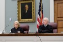 Justice Anna Barbara Hantz Marconi, alongside Chief Justice Gordon MacDonald, during oral arguments on Oct. 15, 2025.