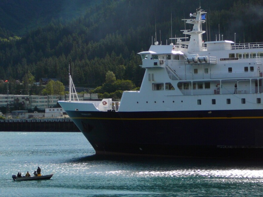 The 382-foot M/V Kennicott pulls out of Whittier in 2011. (File photo by Ed Schoenfeld/CoastaAlaska)