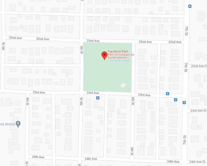 Karstens Park, located between 5th & 6th Streets and 22nd & 23rd Avenues