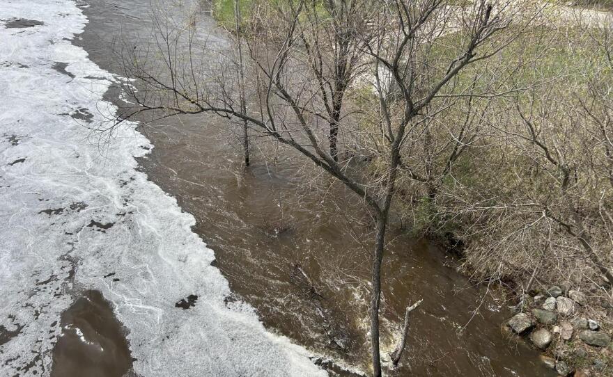 High water levels surge near the Croton Dam on Friday, April 17, 2026.