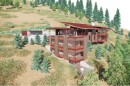 A rendering of the proposed home above the Treasure Hill skyline.