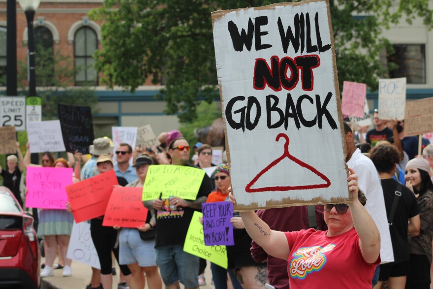 Greater Lafayette residents gather to protest the end of Roe
