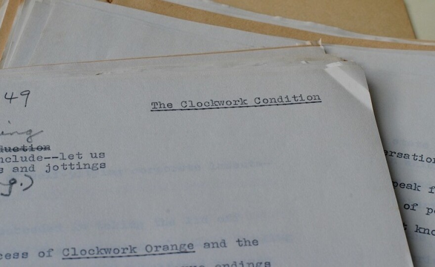 The manuscript of <em>The Clockwork Condition,</em> found by Andrew Biswell of Manchester Metropolitan University.