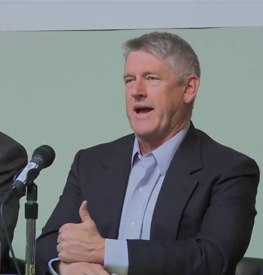 Troy Downing at the Republican Senate primary debate in Helena, April 26, 2018.