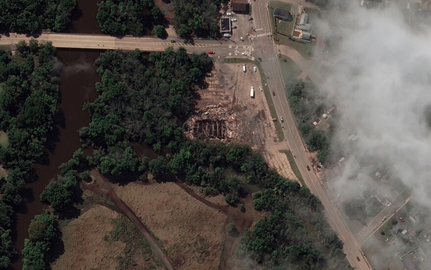 <strong>AFTER FLOOD - Sept. 4, 2021:</strong> View of destroyed Saffron Banquet Hall in Manville, N.J.