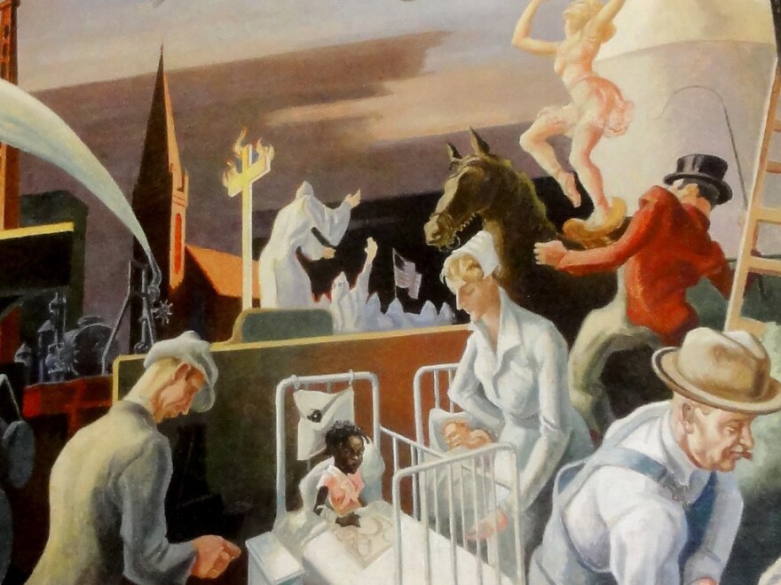 Students at Indiana University protested to remove a mural by Thomas Hart Benton that depicted the Ku Klux Klan.