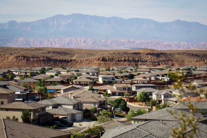 The view across a neighborhood in St. George, Utah, May 22, 2025.