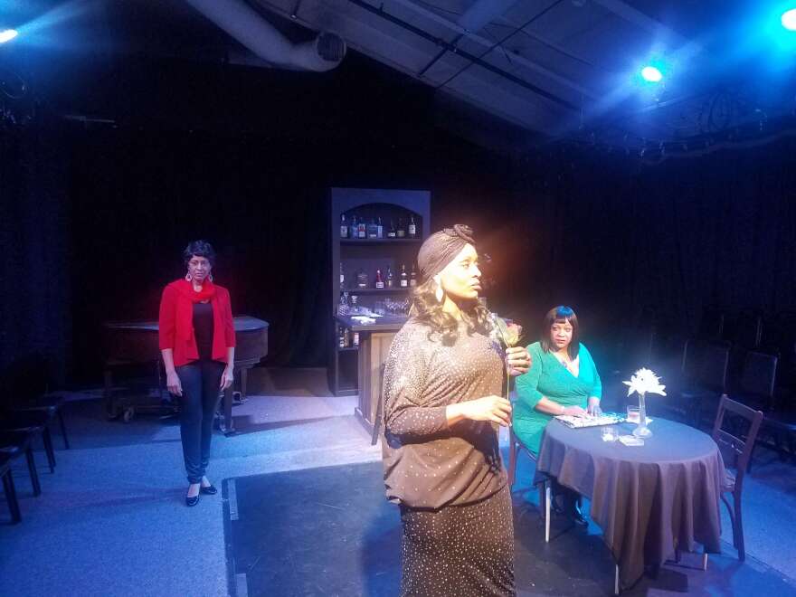 Sherrie Tolliver, Sha'Ton La'Tique and Christina Johnson in a scene from 'At Last'  [photo: Ashley Aquilla]