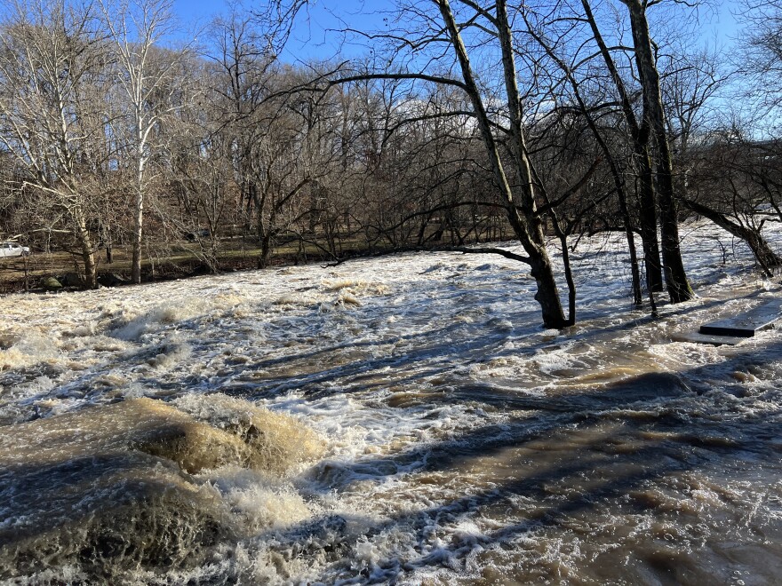Brandywine Park sees heavy flooding after Tuesday's storm.
