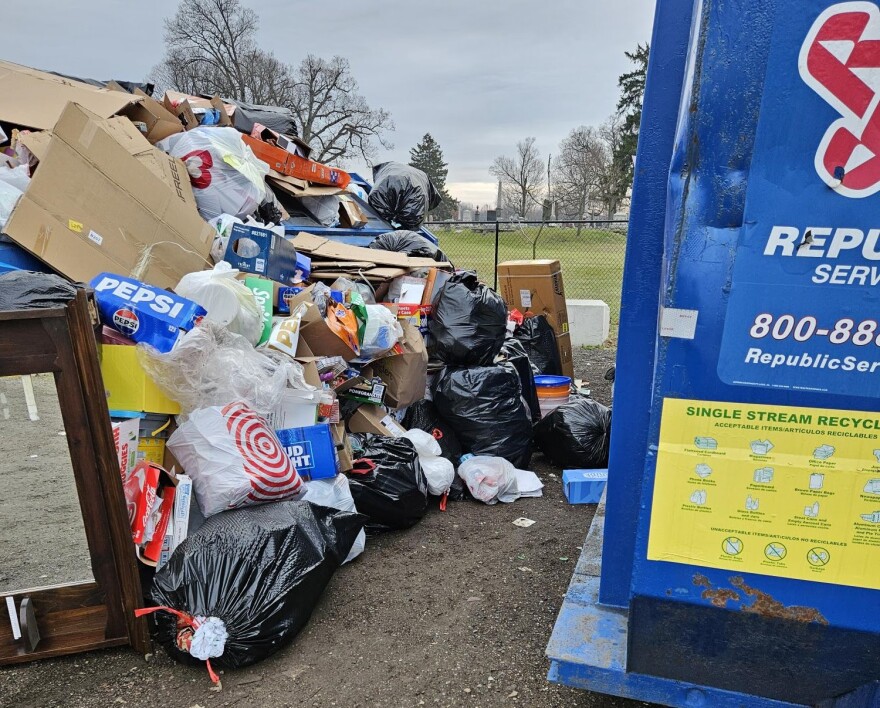 The Goshen recycling drop off site has turned into a health hazard, with discarded mattresses, pool liners, household garbage, and even dead chickens, routinely left outside the bins.