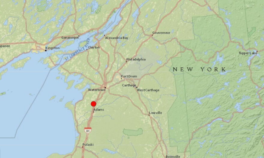 An earthquake in Northern New York was felt across a wide swath of the upstate area on Sunday afternoon.