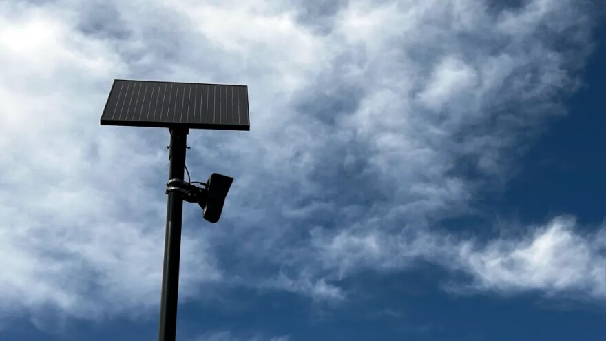 One of three Flock cameras surrounding the Home Depot parking lot on Arapahoe Ave. in Boulder.