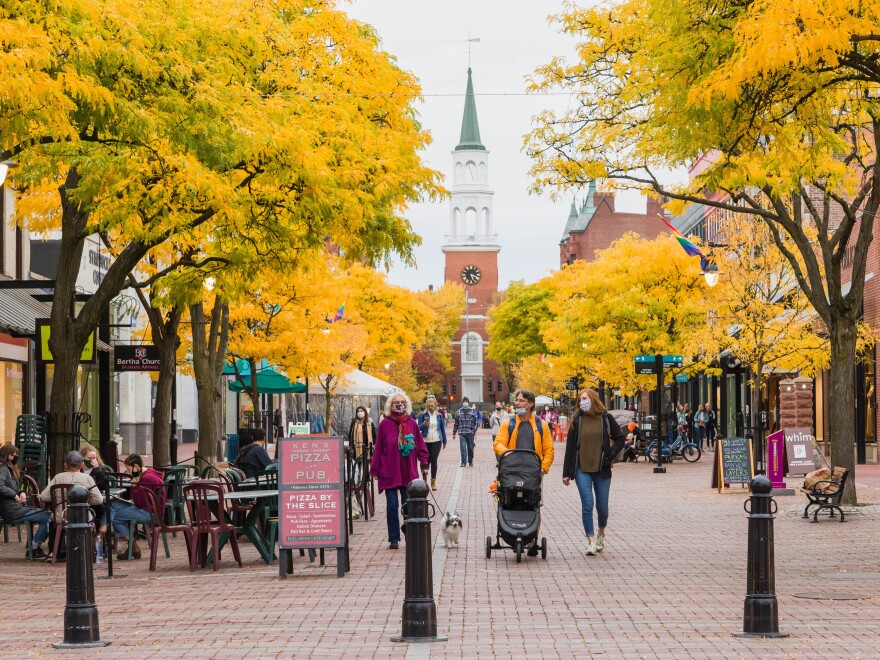 Church Street is a central shopping street in Burlington, Vt., where a pre-pandemic influx of remote workers is increasing as more people are working from home.