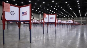 Detail view of voting booths during Tuesdays Kentucky primary election on June 23, 2020 in Louisville, Kentucky. (Brett Carlsen/Getty Images)