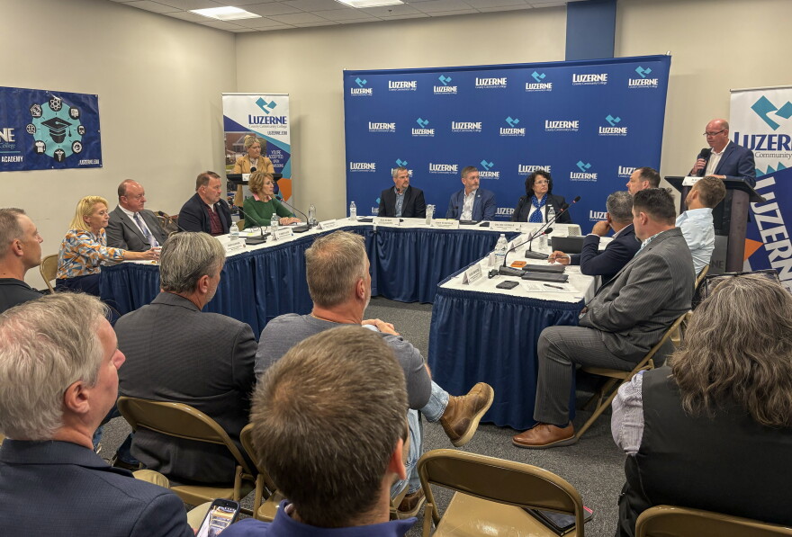 Representatives from the trades, colleges and industry join in on a Digital Infrastructure Panel at Luzerne County Community College's Scranton Campus.