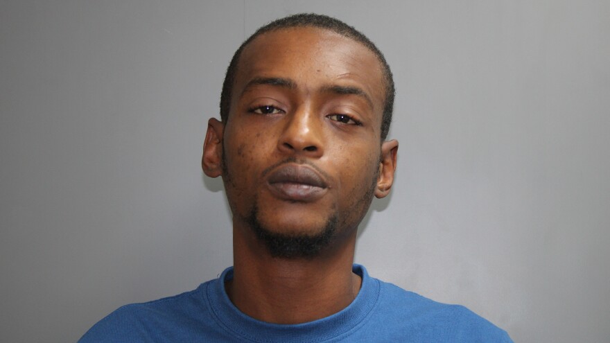Pictured: The latest mugshot of Keshawn Louis, taken after he was apprehended this afternoon on St. Croix.