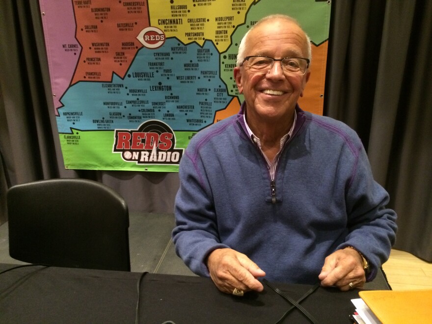 Marty Brennaman at a Reds Hot Stove League broadcast in 2016.