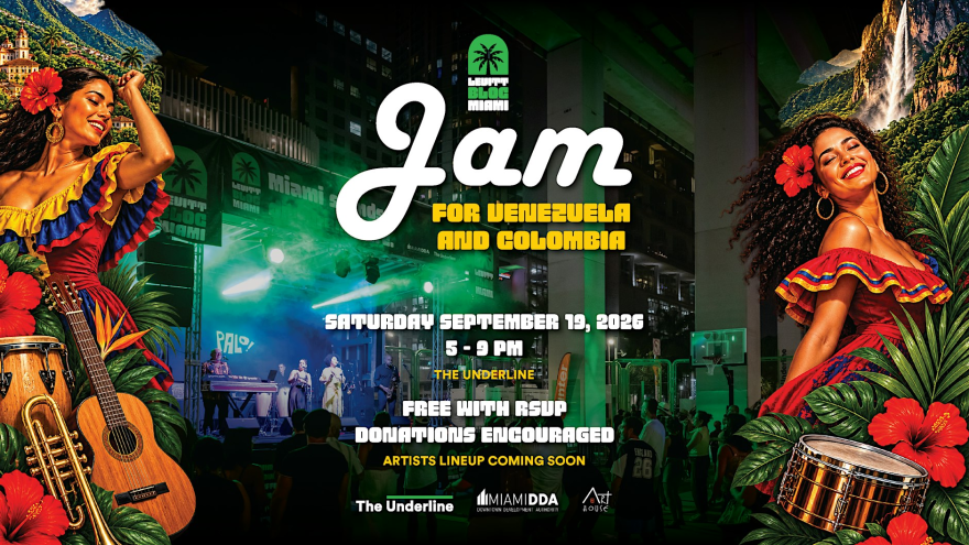 The Underline, Miami's 10-mile linear park and urban trail, is joining Art House and Miami DDA to host a free benefit jam supporting communities impacted by earthquakes in Venezuela and Colombia. On Saturday, September 19, Jam for Venezuela + Colombia brings an evening of live Latin music, culture and collective action to The Underline Urban Gym, as a special installment of the Levitt BLOC Miami Music Series.