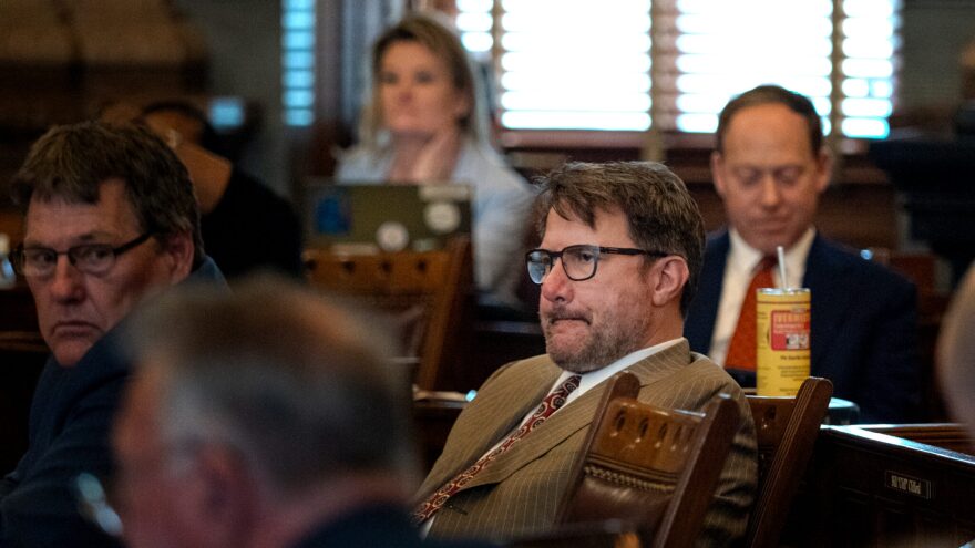 Sen. Joseph Claeys, shown here at an April hearing, questioned an audit of industrial revenue bonds and how to calculate property tax dollars that are lost. (