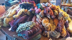 Yarn spun and died by Laura Krugh