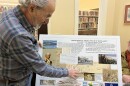 Rob Hoogs, a retired civil engineer, land surveyor and local historian, reviews a poster board outlining where Knox likely traveled.