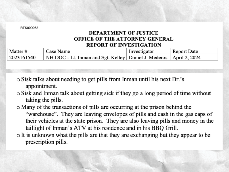 According to a report from the Attorney General’s office, the agency reviewed texts between Randy Inman and another corrections officer, David Sisk, discussing potential drug crimes.