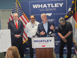 On the campaign trail, Republican Michael Whatley doesn’t talk about Trump like he used to episode artwork