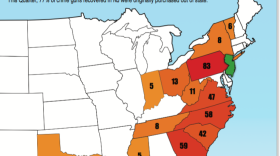 chart showing orgin of guns used in NJ crimes
