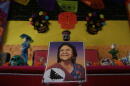 A photo of the late Dolores Huerta is on display as part of a "Dia de los Muertos" altar display at Dolores Huerta Elementary School, Wednesday, Oct. 28, 2026, in San Francisco. (Jeff Chiu/AP)