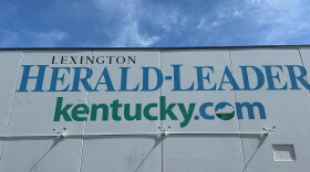 The masthead of the Lexington Herald-Leader newspaper is seen on the side of an office building where the paper was once located in Lexington, Kentucky