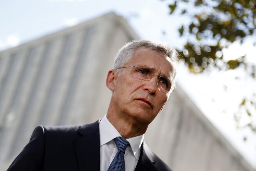 NATO Secretary General Jens Stoltenberg gives an interview during the U.N. General Assembly on Tuesday, Sept. 24, 2019. (Jason DeCrow/AP)