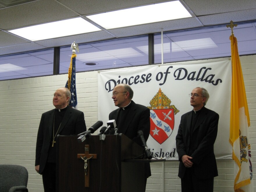 Bishop Keven Farrell, Bishop-elect J. Douglas Deshotel, Bishop elect Mark Seitz