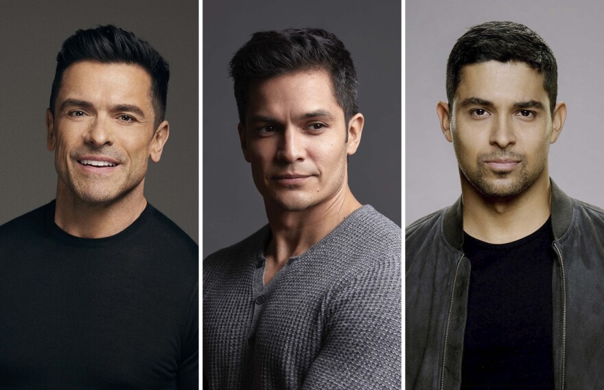 Left to right, actors Mark Consuelo, Nicholas Gonzalez and Wilmer Valderrama