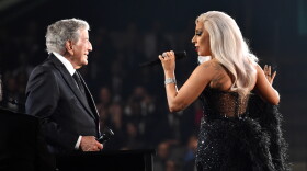 Tony Bennett, left, and Lady Gaga perform at the 57th annual Grammy Awards on Sunday, Feb. 8, 2015, in Los Angeles. (Photo by John Shearer/Invision/AP)