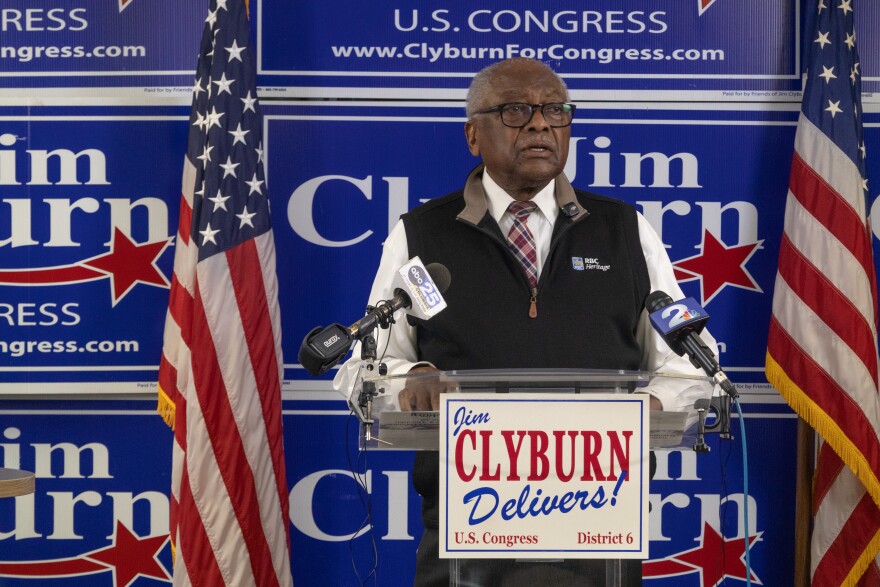 U.S. Rep. James Clyburn announces his run for reelection Thursday, March 12, 2026.