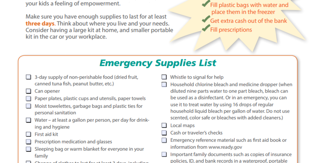 FEMA Emergency Supplies Checklist WFAE 90.7 Charlotte's NPR News Source