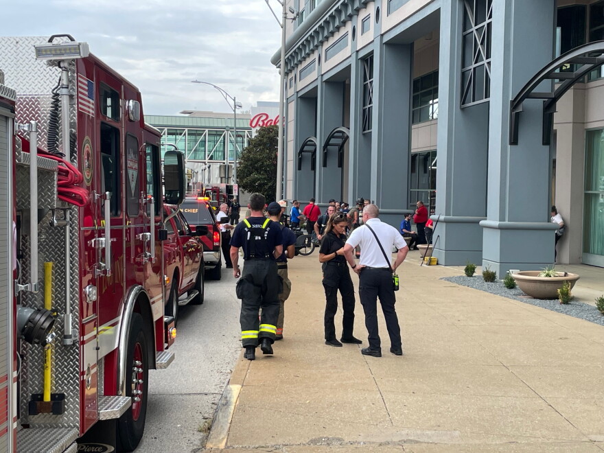 First responders on the scene of a chemical leak at the Bally's Hotel on Riverside Drive in Evansville, Oct. 15, 2026