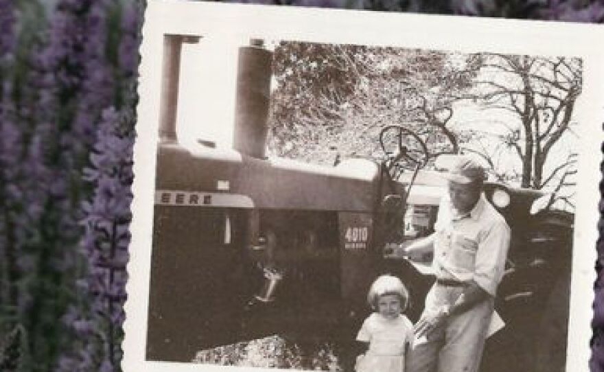 The cover of "Weeds: A Farm Daughter's Lament" by Evelyn I. Funda shows a black-and-white photograph of a child with an adult standing next to a machine that might be a tractor.